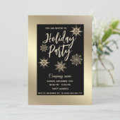 Gold luxe sneeuwvlokken op feestdag kaart (Staand voorkant)