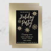 Gold luxe sneeuwvlokken op feestdag kaart (Voorkant / Achterkant)