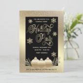 Gold luxe sneeuwvlokken op feestdag kaart (Staand voorkant)