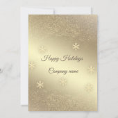 Gold luxe sneeuwvlokken op feestdag kaart (Achterkant)