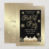 Gold luxe sneeuwvlokken op feestdag kaart (Voorkant / Achterkant)