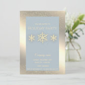 Gold luxe sneeuwvlokken op feestdag kaart (Staand voorkant)