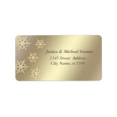 Gold luxe trendy-kerstvakantie sneeuwvlok etiket (Voorkant)