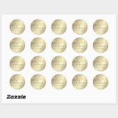 Gold luxe trendy-kerstvakantie sneeuwvlok ronde sticker (Vel)