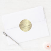 Gold luxe trendy-kerstvakantie sneeuwvlok ronde sticker (Envelop)