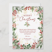 Gold Luxurious Classy Christmas Holly Branches Feestdagenkaart (Voorkant)