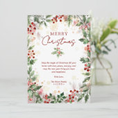 Gold Luxurious Classy Christmas Holly Branches Feestdagenkaart (Staand voorkant)