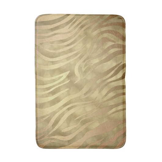 Gold Luxurous Zebra Oerwoud Safari Glam Badmat (Voorkant Verticaal)