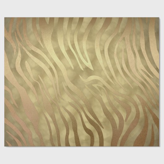Gold Luxurous Zebra Oerwoud Safari Glam Cadeaupapier (Vlak)