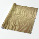 Gold Luxurous Zebra Oerwoud Safari Glam Cadeaupapier (Uitgerold)