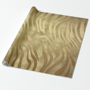 Gold Luxurous Zebra Oerwoud Safari Glam Cadeaupapier
