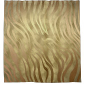 Gold Luxurous Zebra Oerwoud Safari Glam Douchegordijn (Voorkant)
