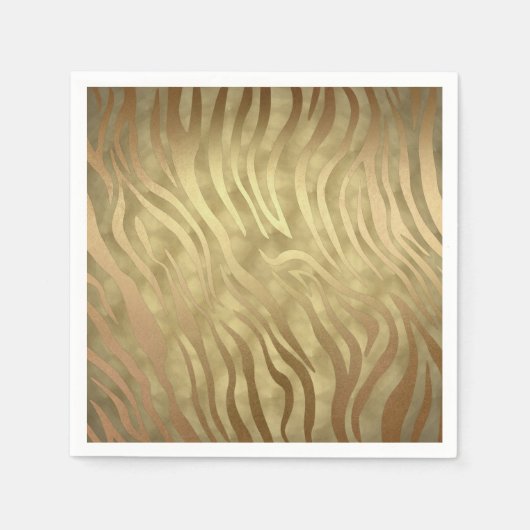 Gold Luxurous Zebra Oerwoud Safari Glam Servet (Voorkant)