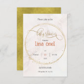 Gold Luxury Baby shower RSVP Kaartje (Voorkant / Achterkant)