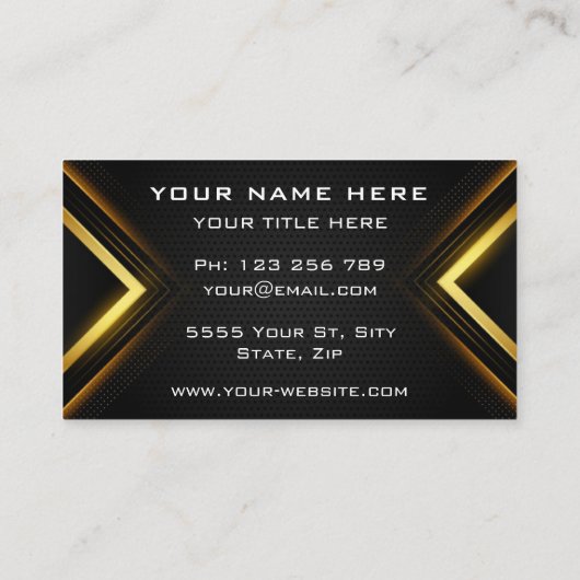 Gold Luxury Black Professional Visitekaartje (Achterkant)