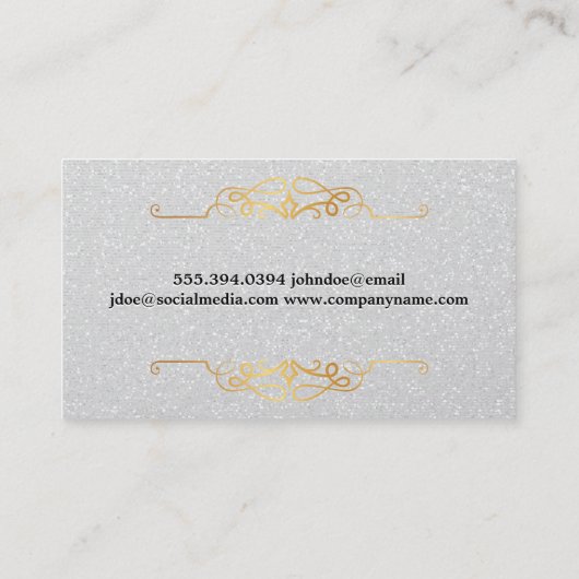 Gold Luxury Elements | Achtergrond Shimmer Sequin Visitekaartje (Achterkant)