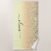 Gold Luxury Glitter Sparkle Monogram Strandlaken (Voorkant)