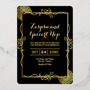 Gold Luxury Invitation Kaart Gold Foil