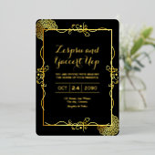 Gold Luxury Invitation Kaart Gold Foil (Staand Voorkant)