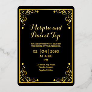 Gold Luxury Invitation Kaart Gold Foil Design