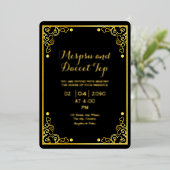 Gold Luxury Invitation Kaart Gold Foil Design (Staand Voorkant)
