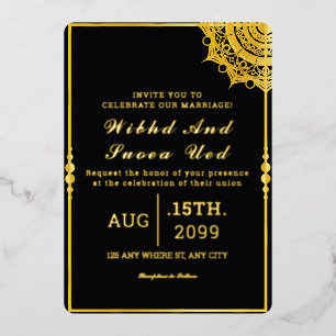 Gold Luxury Invitation Kaart Gold Foil Vector