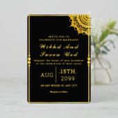 Gold Luxury Invitation Kaart Gold Foil Vector (Staand Voorkant)