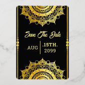 Gold Luxury Invitation Kaart Gold Foil Vector (Achterkant)