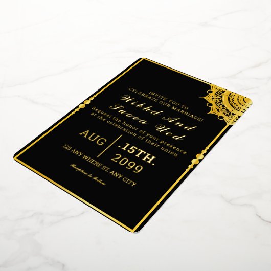 Gold Luxury Invitation Kaart Gold Foil Vector (Gedraaid)