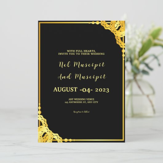 Gold Luxury Kaart Vector Sjabloon (Staand voorkant)