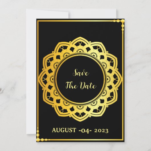 Gold Luxury Kaart Vector Sjabloon (Achterkant)