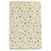Gold Luxury Kerststerren Pattern Yellow Medium Cadeauzakje (Voorkant)
