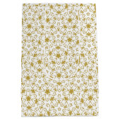 Gold Luxury Kerststerren Pattern Yellow Medium Cadeauzakje (Achterkant)