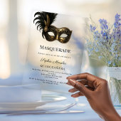 Gold luxury Masquerade Quinceanera Acryl Uitnodigingen
