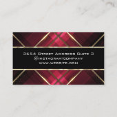Gold Luxury Metallic Lines | Rode strepen Visitekaartje (Achterkant)