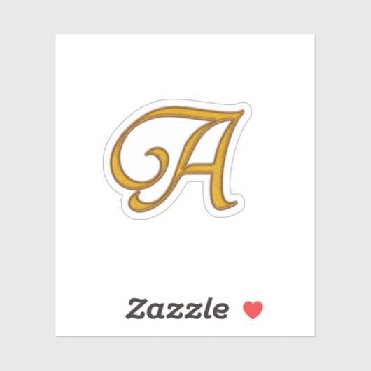 Gold Luxury Monogram A Sticker (Vel)