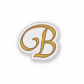 Gold Luxury Monogram B Sticker (Voorkant)