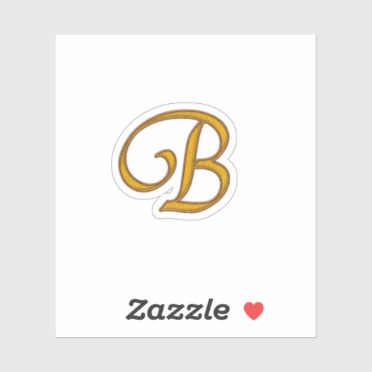 Gold Luxury Monogram B Sticker (Vel)