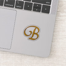 Gold Luxury Monogram B Sticker