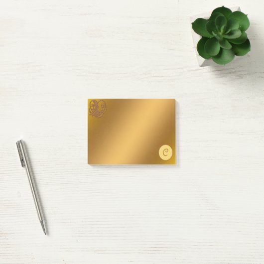 Gold Luxury Monogram C Post-it® Notes (Kantoor)