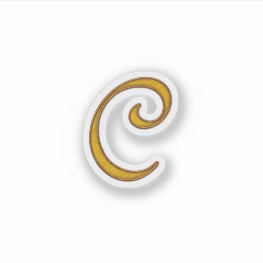 Gold Luxury Monogram C Sticker (Voorkant)