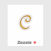 Gold Luxury Monogram C Sticker (Vel)
