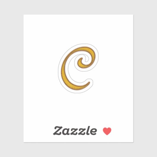 Gold Luxury Monogram C Sticker (Vel)