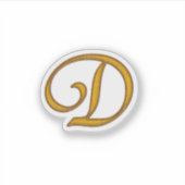 Gold Luxury Monogram D Sticker (Voorkant)