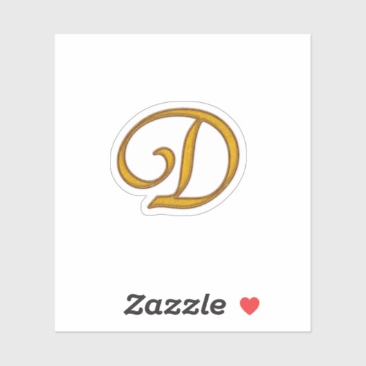 Gold Luxury Monogram D Sticker (Vel)