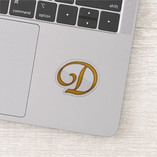 Gold Luxury Monogram D Sticker (Detail)