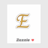 Gold Luxury Monogram E Sticker (Vel)