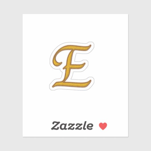 Gold Luxury Monogram E Sticker (Vel)