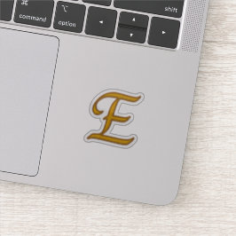 Gold Luxury Monogram E Sticker