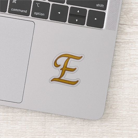 Gold Luxury Monogram E Sticker (Detail)